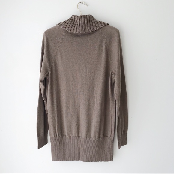 Style & Co tan shawl collar sweater lace u… - Picture 3 of 8